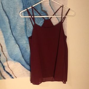 Maroon strappy tank top